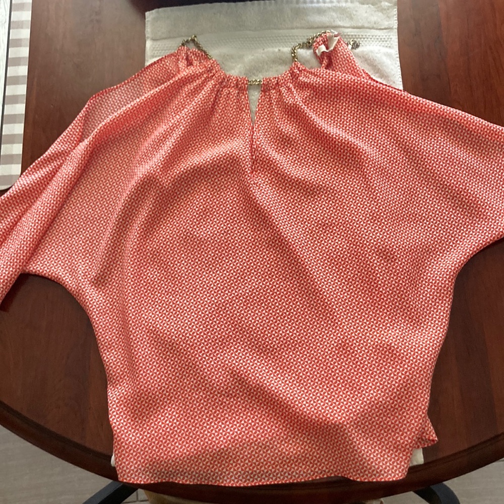 Michael Kors shirt , light weight , orange & white